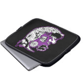 Halloween Crescent Moon Witwe Skull Laptopschutzhülle (Vorne Knopf)