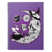 Halloween Crescent Moon Witwe Skull Notizblock (Vorderseite)