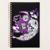 Halloween Crescent Moon Witwe Skull Planer (Vorderseite)