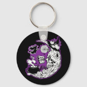 Halloween Crescent Moon Witwe Skull Schlüsselanhänger (Vorderseite)