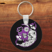 Halloween Crescent Moon Witwe Skull Schlüsselanhänger (Vorderseite)