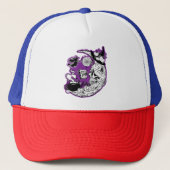 Halloween Crescent Moon Witwe Skull Truckerkappe (Vorderseite)