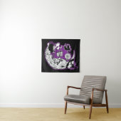 Halloween Crescent Moon Witwe Skull Wandteppich (Beispiel (Horizontal))