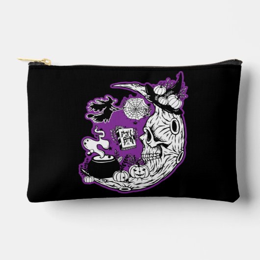 Halloween Crescent Moon Witwe Skull Zubehörtasche (Vorderseite)
