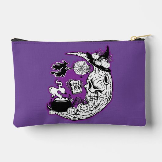 Halloween Crescent Moon Witwe Skull Zubehörtasche (Rückseite)