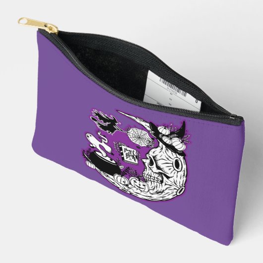 Halloween Crescent Moon Witwe Skull Zubehörtasche (Offen)