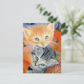 halloween critter Kätzchen Postkarte (Stehend Vorderseite)