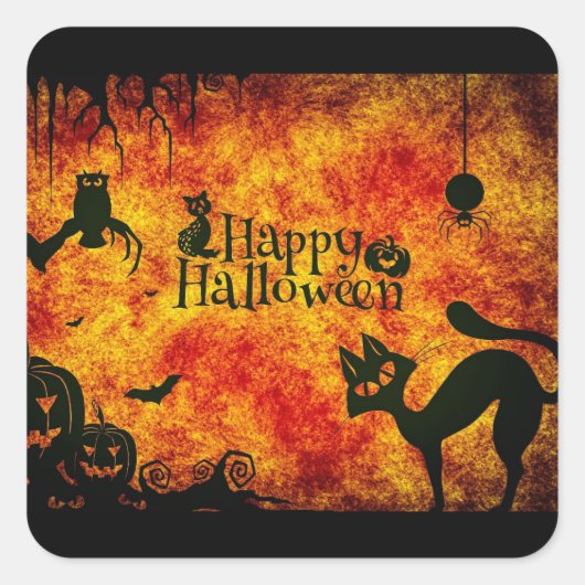 Halloween Critters Square Sticker (Vorderseite)
