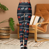 Halloween Crossover Fun Reindeer Christmas Pattern Leggings