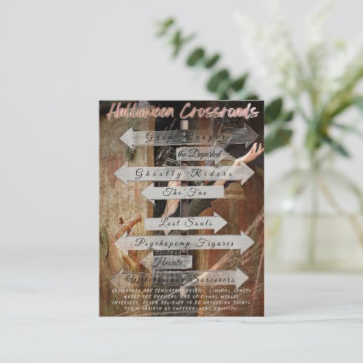 Halloween CrossRoads Postkarte (Stehend Vorderseite)