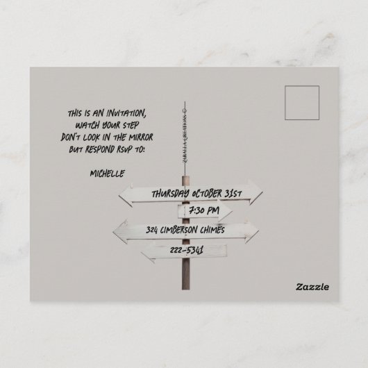 Halloween CrossRoads Postkarte (Rückseite)