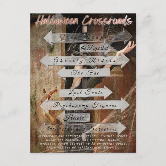 Halloween CrossRoads Postkarte (Vorderseite)