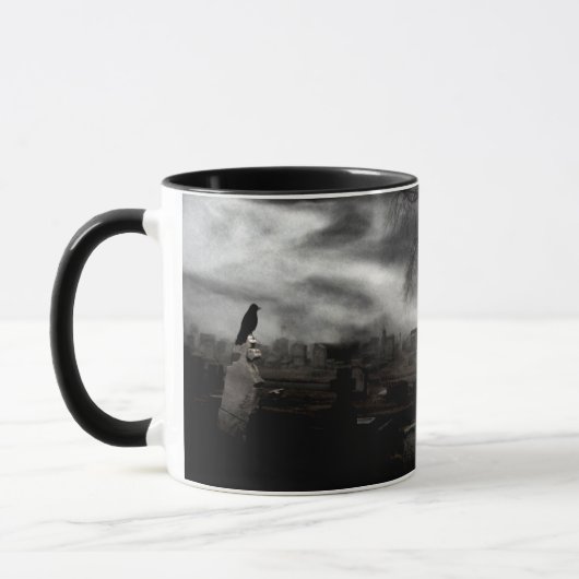 Halloween Crow Graveyard Tasse (Links)