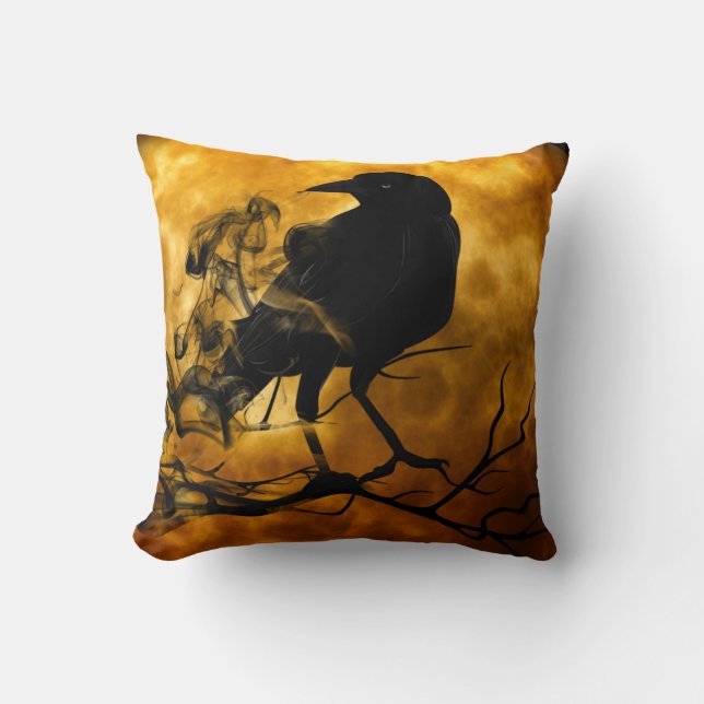 Halloween Crow-Kissen Kissen (Vorderseite)