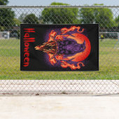 Halloween Crow mit Flammen Banner (Insitu)