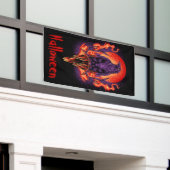 Halloween Crow mit Flammen Banner (Äußeres Gebäude)