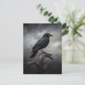 Halloween Crow Postkarte (Stehend Vorderseite)