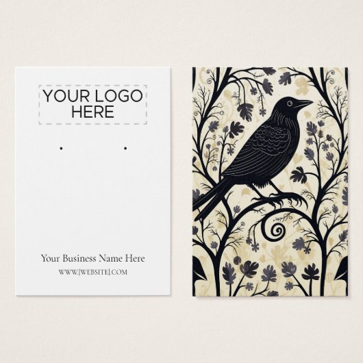 Halloween Crow Raven Earring Display Card (Vorne & Hinten)