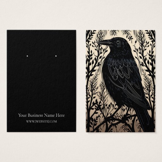 Halloween Crow Raven Earring Display Card (Vorne & Hinten)