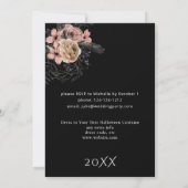 Halloween Crown Pink & Black Floral Halloween Einladung (Rückseite)