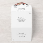 Halloween Crown Pink & Black Floral Wedding All In One Einladung (Außenbereich)