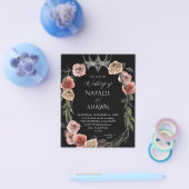 Halloween Crown Pink Black Floral Wedding B Flyer (Einzeln)