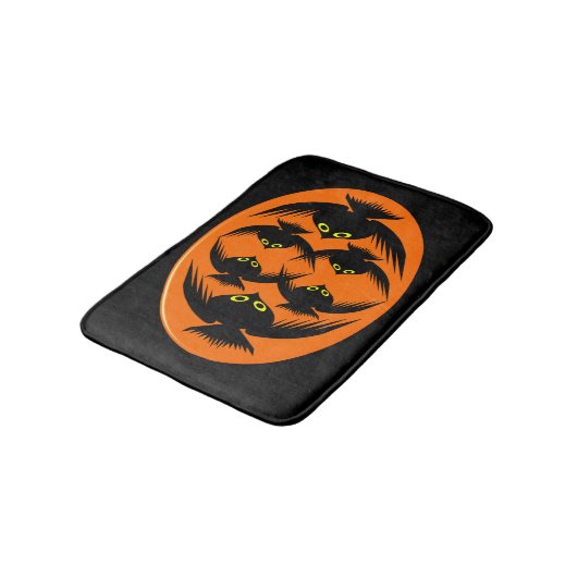 Halloween Crows Bath Mat Badematte (Schrägansicht)