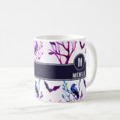 Halloween Crows Bats Monogramm Personalisierter Na Kaffeetasse (VorderseiteRechts)