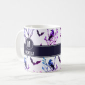 Halloween Crows Bats Monogramm Personalisierter Na Kaffeetasse (Vorderseite Links)