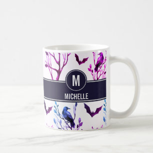 Halloween Crows Bats Monogramm Personalisierter Na Kaffeetasse