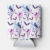 Halloween Crows Bats Rosa Lila Wasserfarbe Dosenkühler (Rückseite)