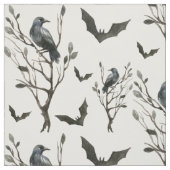 Halloween Crows Bats Schwarz und Weiß Stoff (Muster)