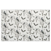 Halloween Crows Bats Schwarz und Weiß Stoff (Fat Quarter (45,7 x 55,9 cm))