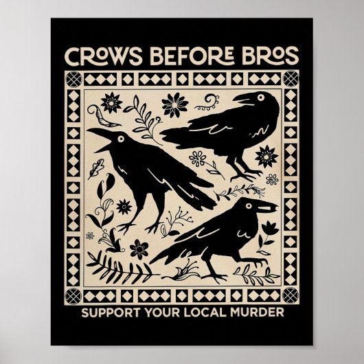 Halloween Crows Bevor Bros lustige Unterstützung f Poster (Vorne)