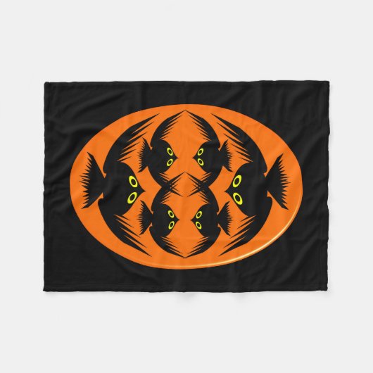 Halloween Crows Fleece Blanket (Vorderseite (Horizontal))
