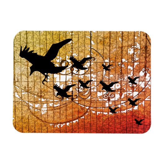 Halloween Crows fliegen durch den Spuk Schlossabla Magnet (Horizontal)