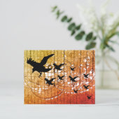 Halloween Crows fliegen durch den Spuk Schlossabla Postkarte (Stehend Vorderseite)