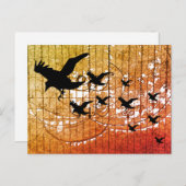 Halloween Crows fliegen durch den Spuk Schlossabla Postkarte (Vorne/Hinten)