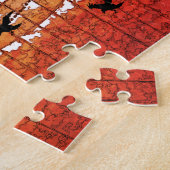 Halloween Crows fliegen durch den Spuk Schlossabla Puzzle (Seite)