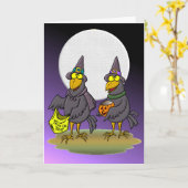 Halloween Crows Karte (Gelbe Blume)
