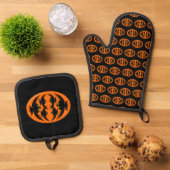 Halloween Crows Ofenhandschuh & Topflappen-Set (Oben Unten)