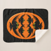 Halloween Crows Sherpa Blanket Sherpadecke (Vorderseite (Horizontal))