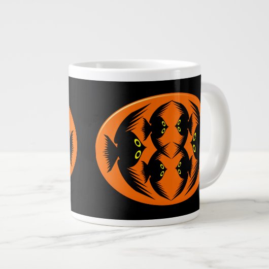 Halloween Crows-Tasse Jumbo-Tasse (Vorderseite Rechts)