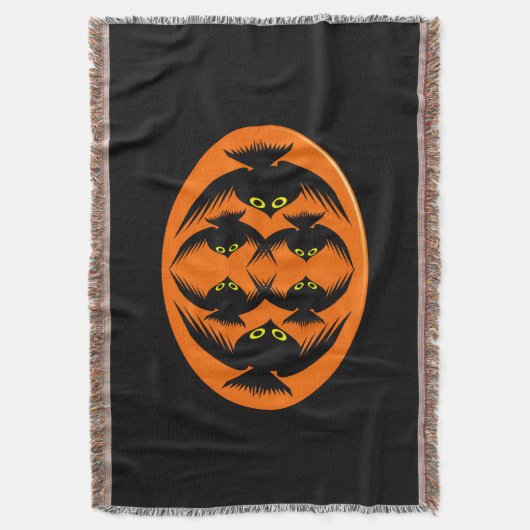 Halloween Crows Throw Blanket Decke (Vorderseite Vertikal)