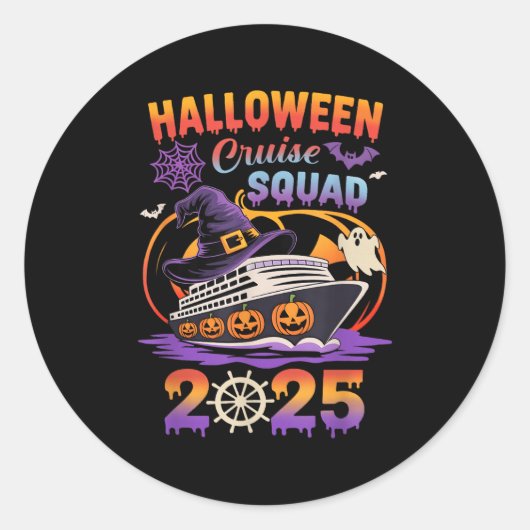 Halloween Cruise Squad 2025 Matching Cruising Crew Runder Aufkleber (Vorderseite)