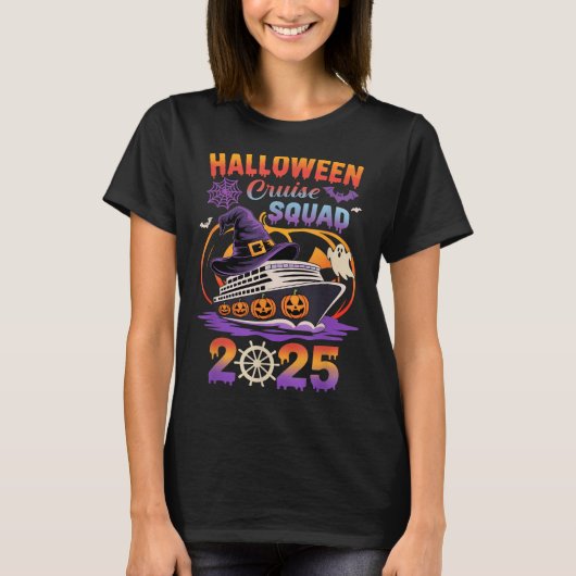 Halloween Cruise Squad 2025 Matching Cruising Crew T-Shirt (Vorderseite)