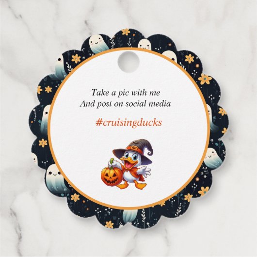Halloween Cruising Duck Tag Geschenkanhänger (Rückseite)