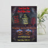 Halloween Crypt Keeper Graveyard Grabstein Bash Einladung (Stehend Vorderseite)