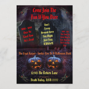 Halloween Crypt Keeper Graveyard Grabstein Bash Einladung