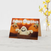 Halloween Cupcake Geburtstag Karte (Gelbe Blume)